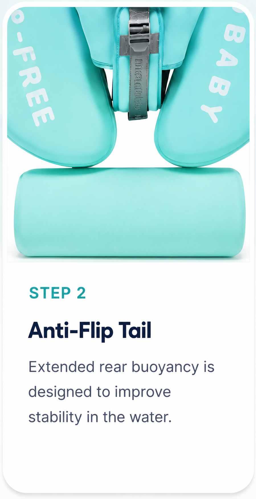 Step 2 — anti-flip tail for extra stability in the water