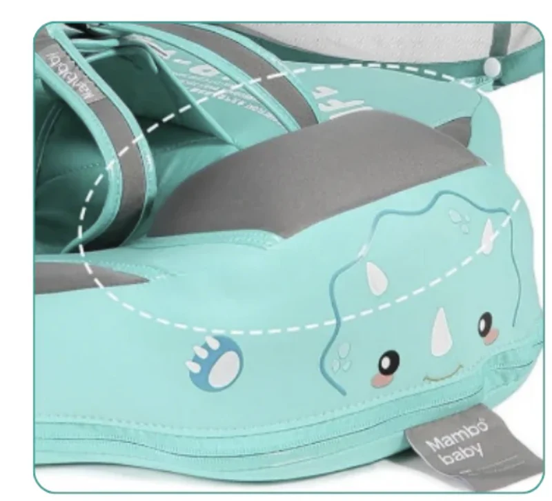 Close-up of the FloatNest™ padded headrest and soft seat interior